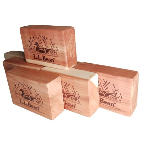 7 LL Bean Cedar Wood Blocks Bricks Home Decor Moth Repellent Duck in Grass - Picture 7 of 7